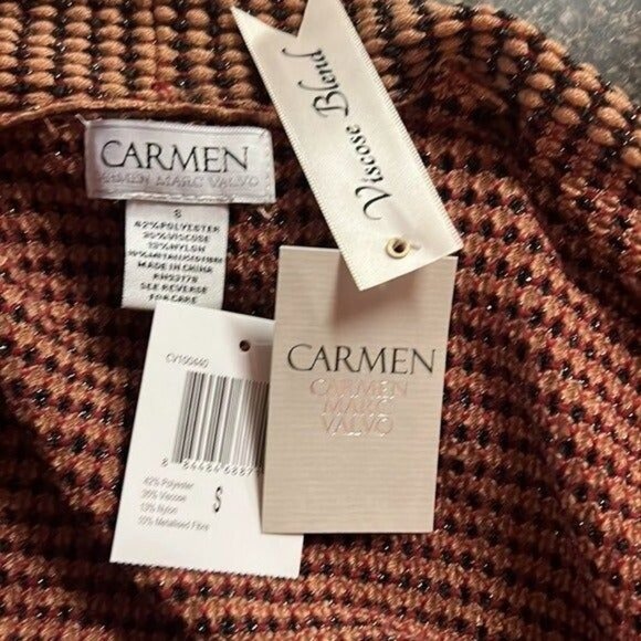 Carmen Marc Valvo Viscose Blend Textured Cardigan - NWT - Picture 10 of 11